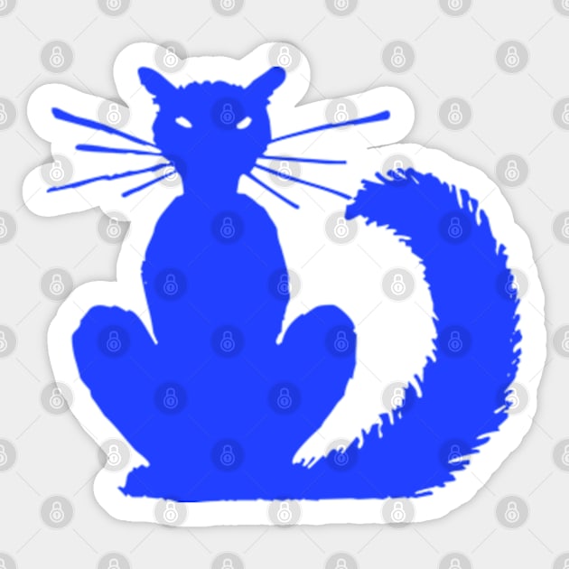 Blue cat Sticker by PhantomLiving